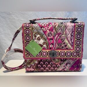 🆕 Vera Bradley Pink and Black Patterned Crossbody Bag